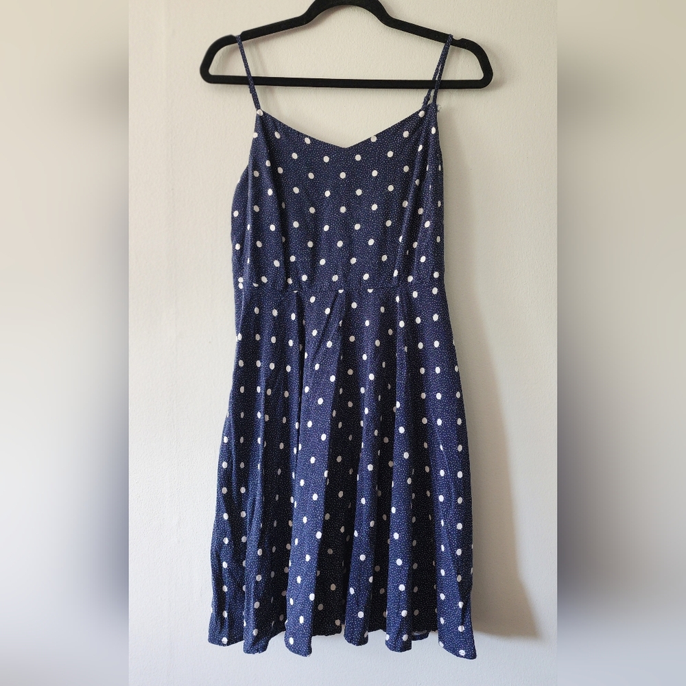 Navy Blue Polka Dot Dress